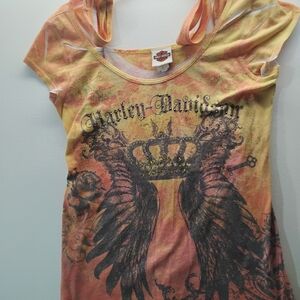 Harley-Davidson Graphic Tee with Crown and Wings